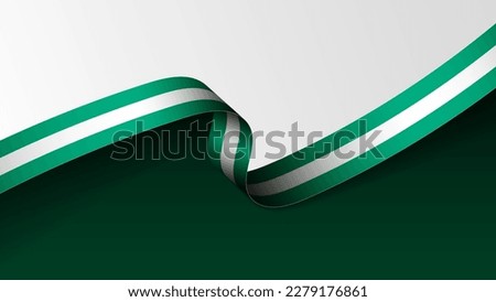 Nigeria ribbon flag background. Element of impact for the use you want to make of it.