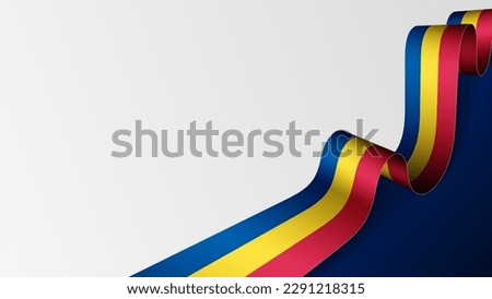 Romania ribbon flag background. Element of impact for the use you want to make of it.