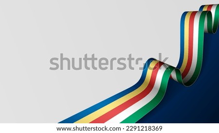 Seychelles ribbon flag background. Element of impact for the use you want to make of it.