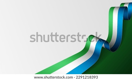 Sierra Leone ribbon flag background. Element of impact for the use you want to make of it.