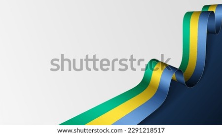 Gabon ribbon flag background. Element of impact for the use you want to make of it.