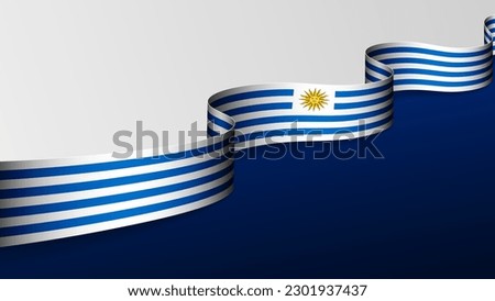 Uruguay ribbon flag background. Element of impact for the use you want to make of it.