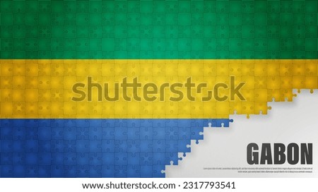 Gabon jigsaw flag background. Element of impact for the use you want to make of it.