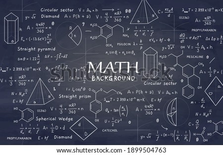 mathematical formulas and geometry vector illustration