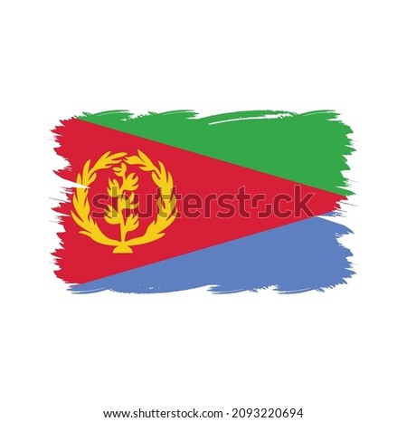 Eritrea flag brush strokes painted 