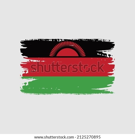 Malawi flag brush stroke. National flag