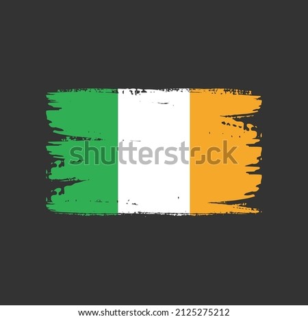 Cote Dlvoire flag brush stroke. National flag