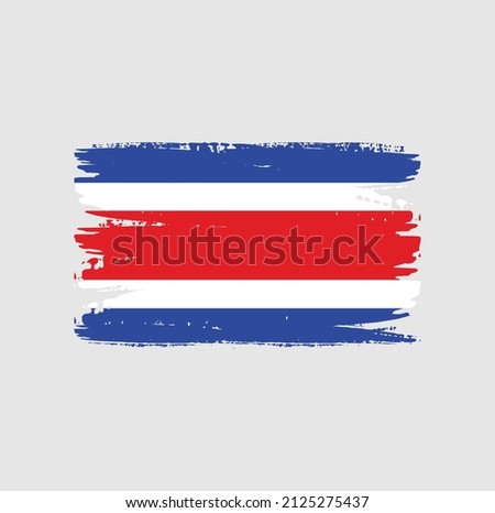 Costa Rica flag brush stroke. National flag
