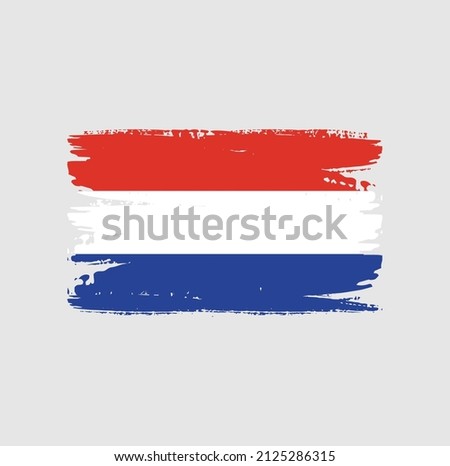 Netherlands flag brush stroke. National flag