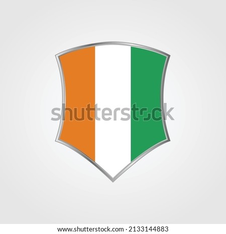Cote Dlvoire Flag with Shield Frame. National Flag