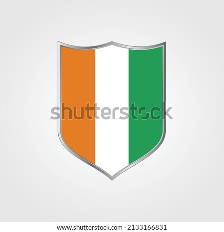 Cote Dlvoire Flag with Shield Frame