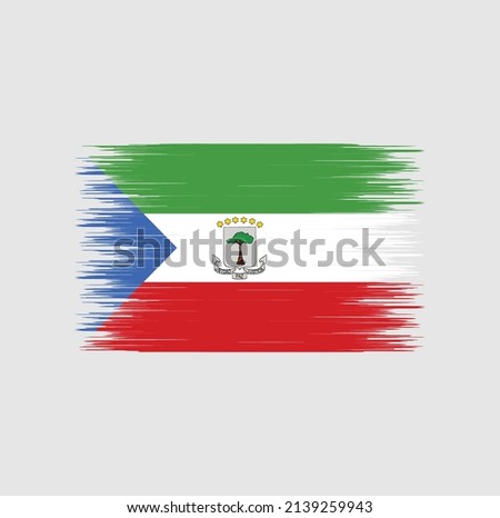 Equatorial Guinea Flag Brush Strokes. National Flag