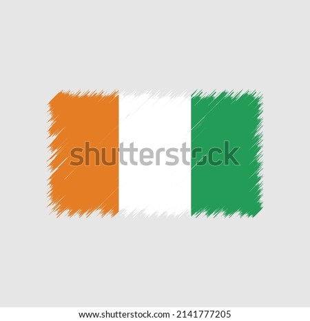 Cote Dlvoire Flag Brush Strokes. National Flag