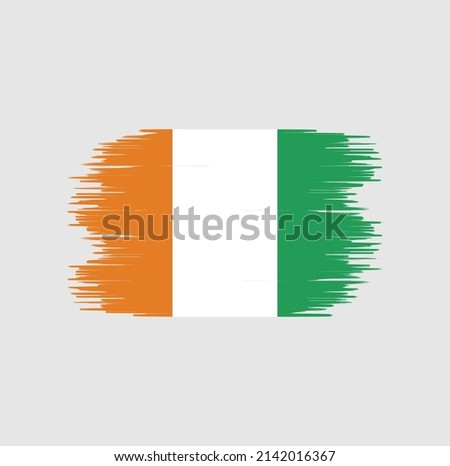 Cote Dlvoire Flag Brush. National Flag