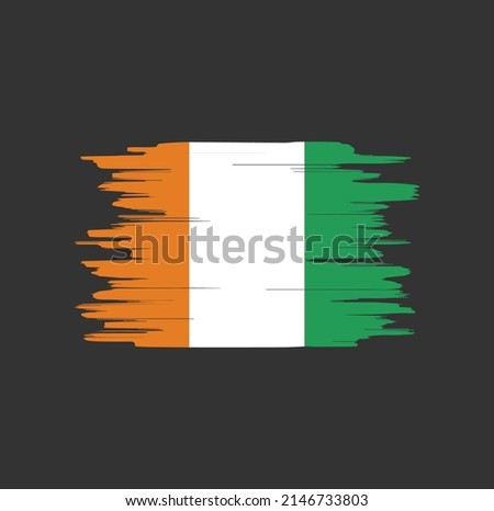 Cote Dlvoire Flag Brush Strokes. National Flag