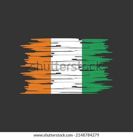 Cote Dlvoire Flag Brush Vector. National Flag
