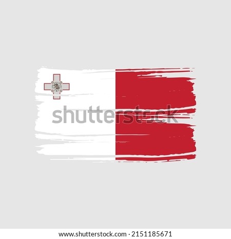 Malta Flag Brush. National Flag