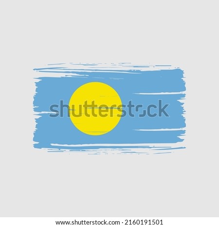 Palau Flag Brush. National Flag