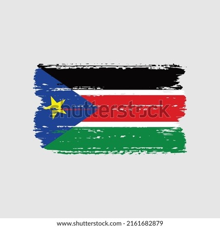 South Sudan Flag Brush. National Flag