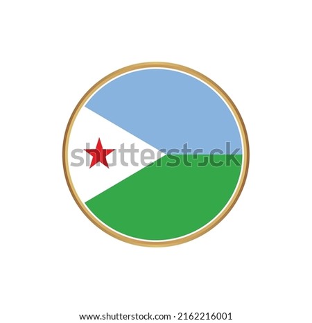 Djibouti Flag with Circle Frame. National Flag
