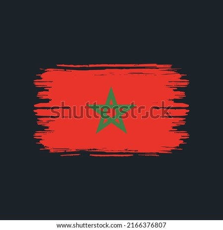 Morocco Flag Brush. National Flag