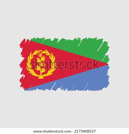 Eritrea Flag Brush Strokes. National Flag