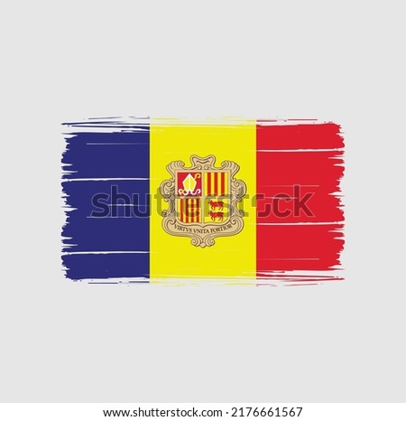 Andorra Flag Brush. National Flag