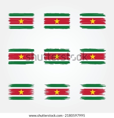 Suriname Flag Brush Collection. National Flag