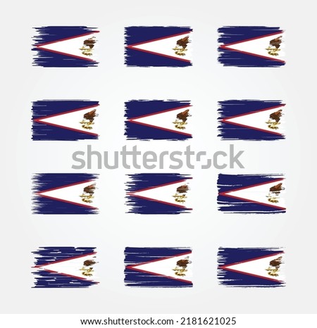 American Samoa Flag Brush Collection. National Flag