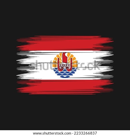 French Polynesia Flag Brush Vector Illustration