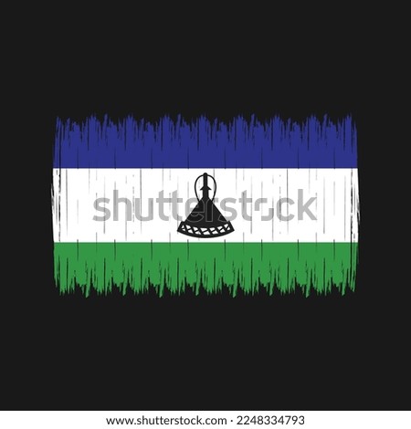 Lesotho Flag Brush Vector Illustration