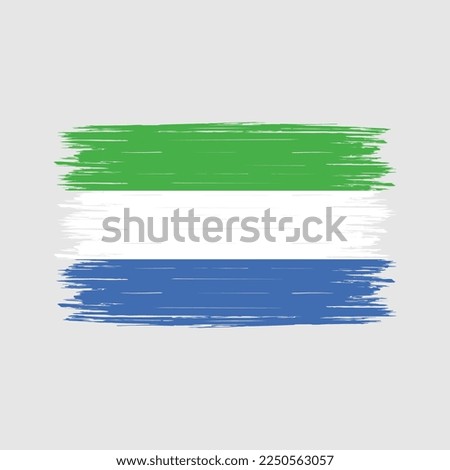 Sierra Leone Flag Brush Vector Illustration
