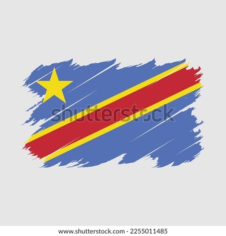 Republic Congo Flag Brush Vector Illustration