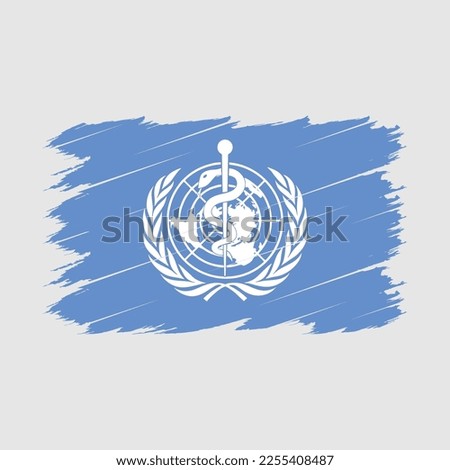 WHO Flag Brush Vector Illustration