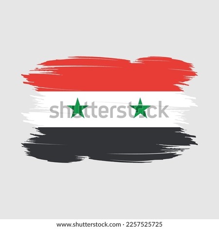 Syria Flag Brush Vector Illustration