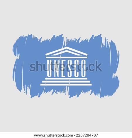 Unesco Flag Brush Strokes Vector