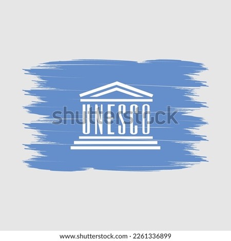 Unesco Flag Brush Vector Illustration