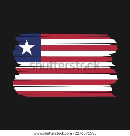Liberia Flag Brush Vector Illustration
