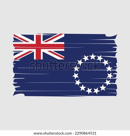 Cook Islands Flag Brush Vector Illustration