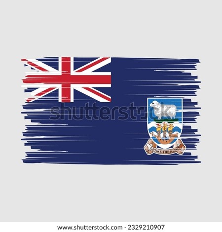 Falkland Islands Flag Brush Vector Illustration