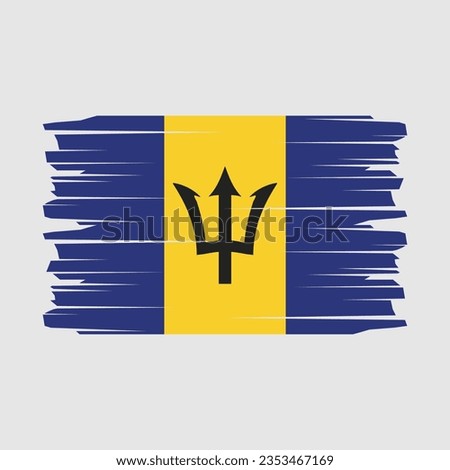 Barbados Flag Brush Vector Illustration