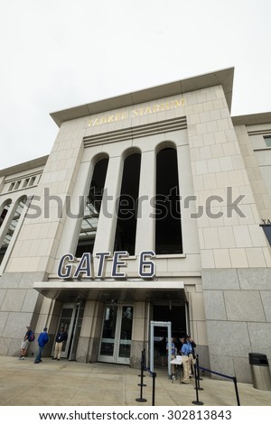 THE BRONX, UNITED STATES - JUNE 20, 2015: Yankee Stadium is the home ballpark for the New York Yankees of Major League Baseball and the home stadium for New York City FC of Major League Soccer.