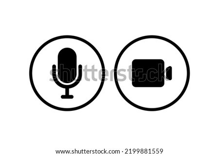 Speaker, Mic and Video Camera related icons. Basic icons for Video Conference, Webinar and Video chat..