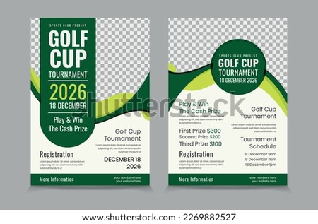 Golf tournament flyer template, vector illustration eps 10
Gold tournament double side or page flyer template