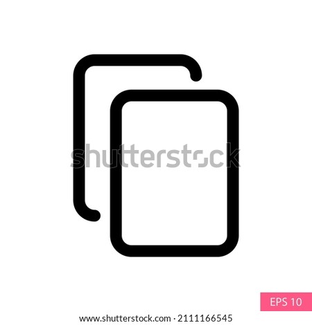 Copy or duplicate content icon in line style design for website design, app, UI, isolated on white background. Editable stroke. EPS 10 vector illustration.