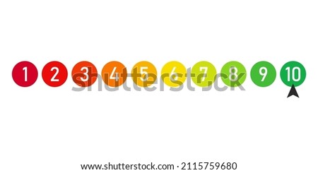 Rate us bar from 1 to 10, Best for website design, app, UI, isolated on white background. EPS 10 vector illustration.