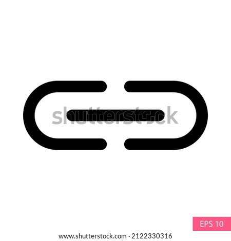 Create link or attach file vector icon in line style design for website design, app, UI, isolated on white background. Editable stroke. EPS 10 vector illustration.