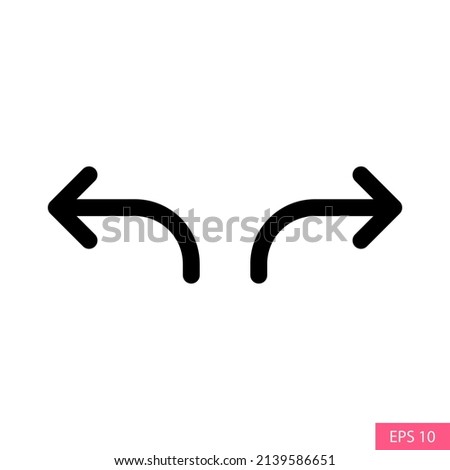 Reply and Forward button vector icons in line style design for website design, app, UI, isolated on white background. Editable stroke. EPS 10 vector illustration.