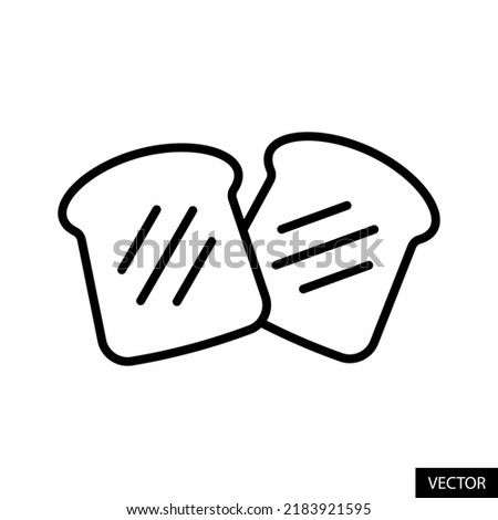 Toast bread, Sliced bread vector icon in line style design for website design, app, UI, isolated on white background. Editable stroke. EPS 10 vector illustration.