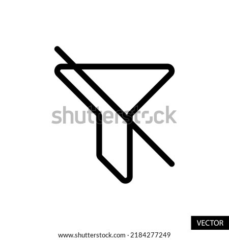 No filter, Slash, Turn off filters vector icon in line style design for website design, app, UI, isolated on white background. Editable stroke. EPS 10 vector illustration.